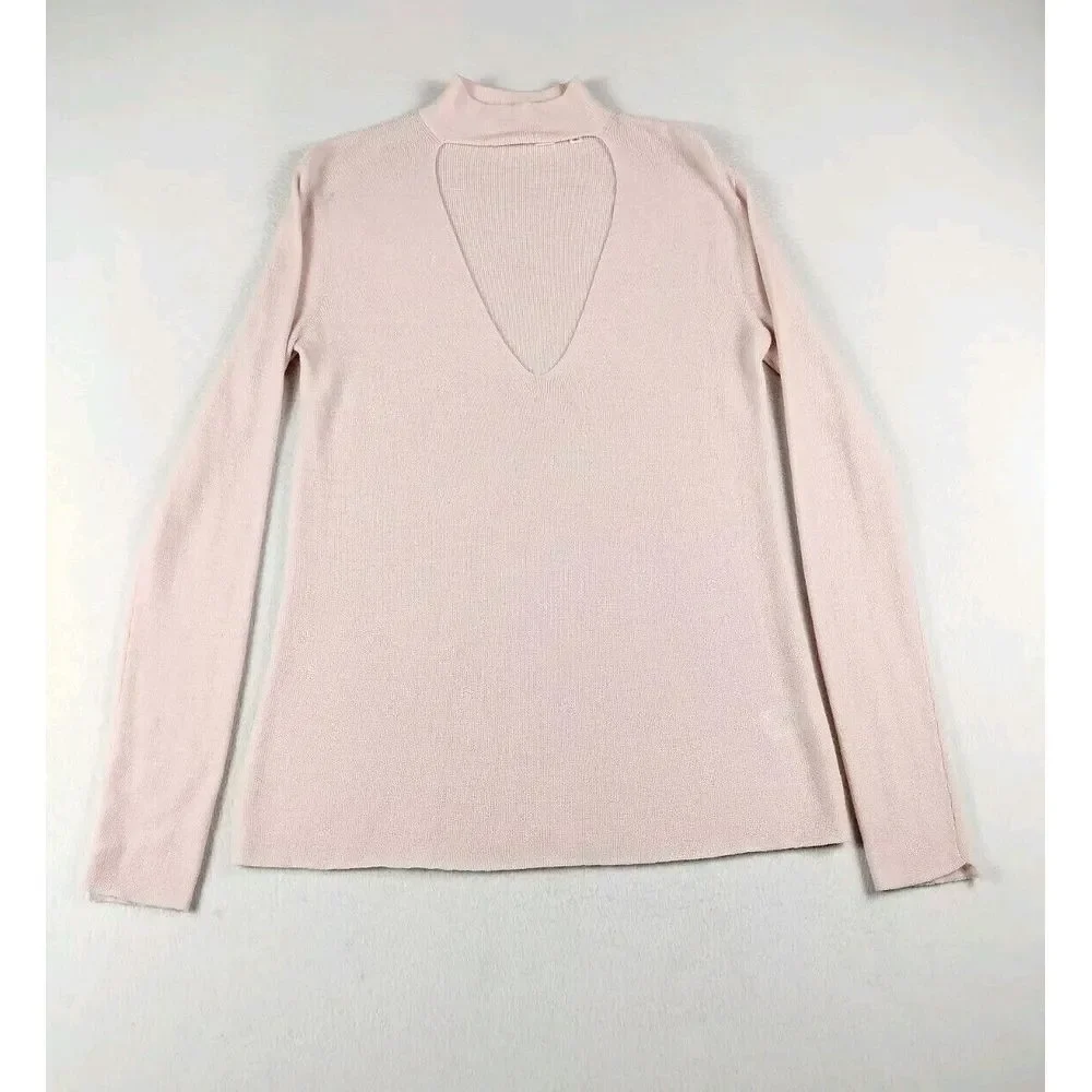 A.L.C. Womens Sweater Small Pink Merino Wool Minimalist‎ Basic Simple Minimal
